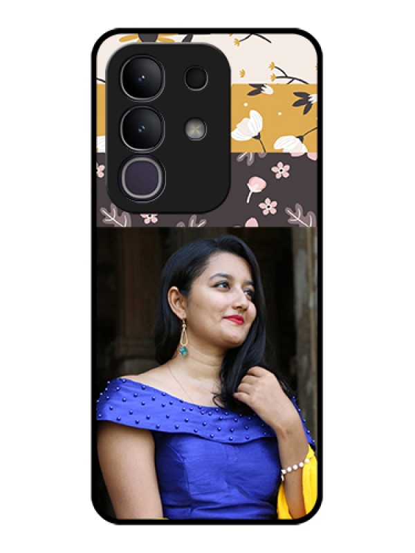 Custom Vivo T4x 5G Custom Glass Phone Case - Stylish Floral Design