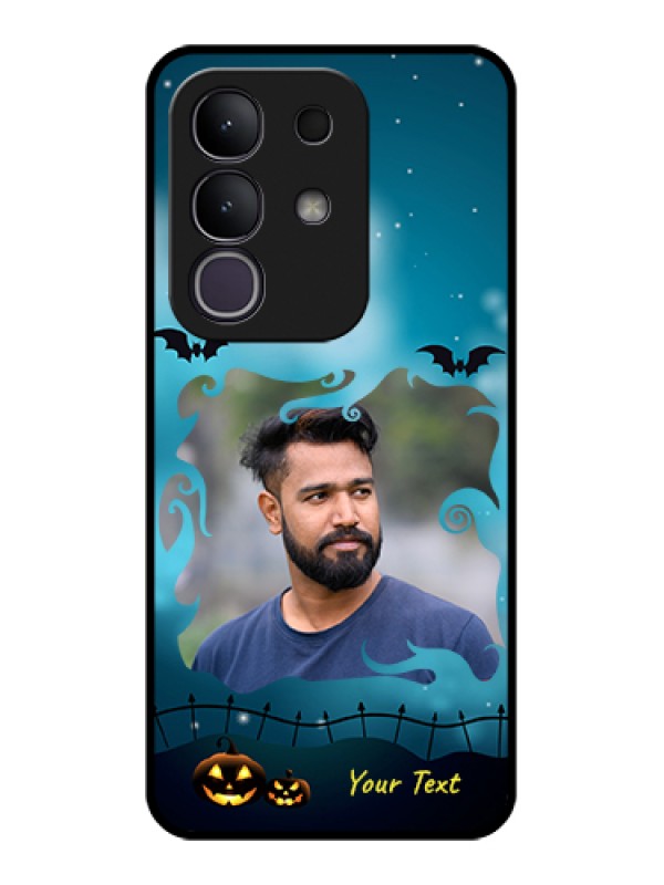 Custom Vivo T4x 5G Custom Glass Phone Case - Halloween Frame Design