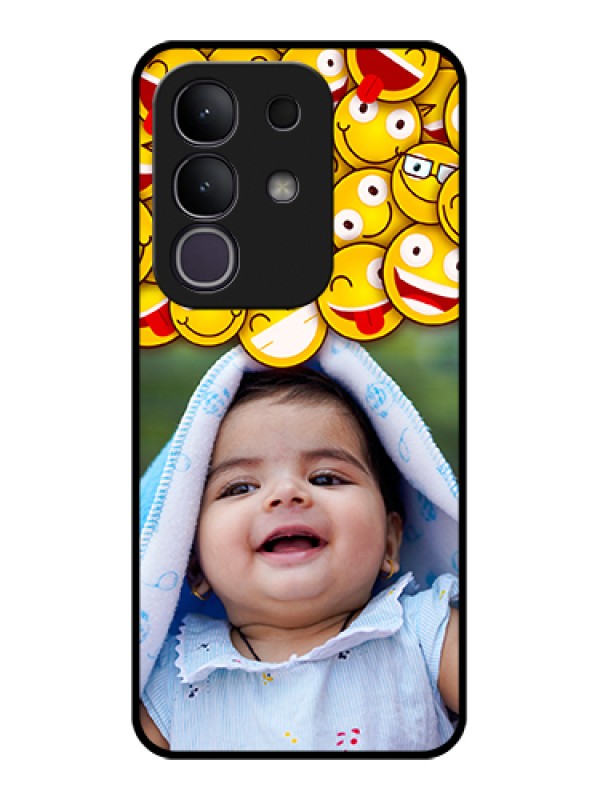 Custom Vivo T4x 5G Custom Glass Phone Case - With Smiley Emoji Design