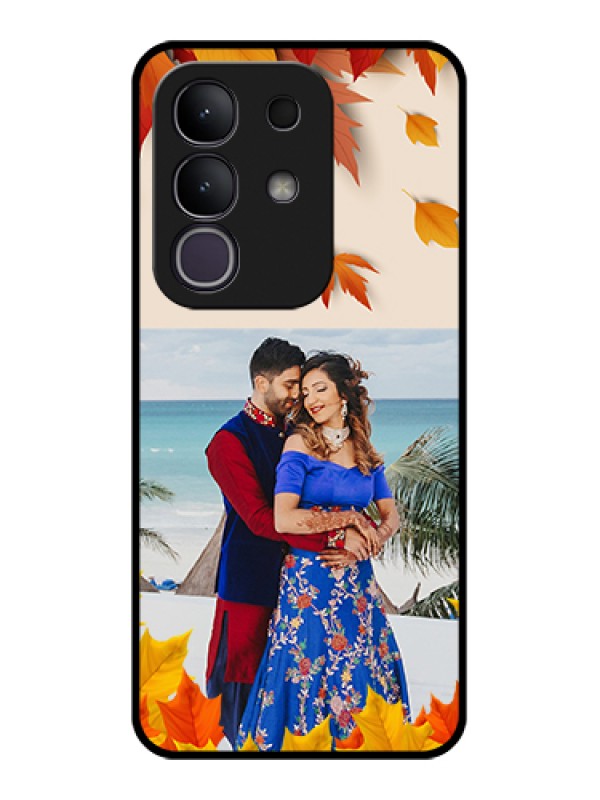 Custom Vivo T4x 5G Custom Glass Phone Case - Autumn Maple Leaves Design