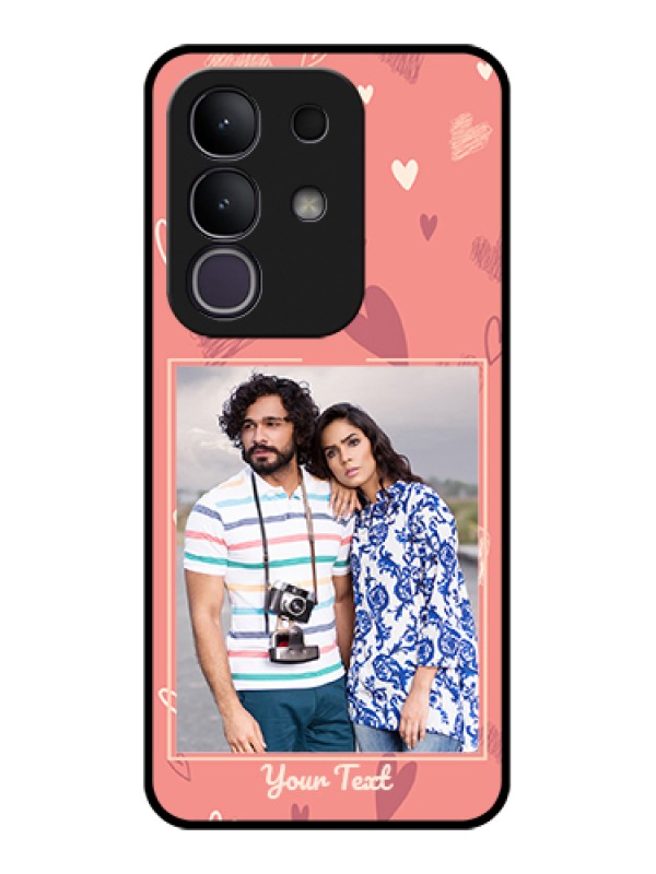 Custom Vivo T4x 5G Custom Glass Phone Case - Love Doodle Art Design