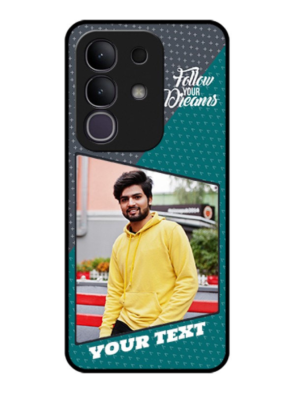 Custom Vivo T4x 5G Custom Glass Phone Case - Background Pattern Design With Quote