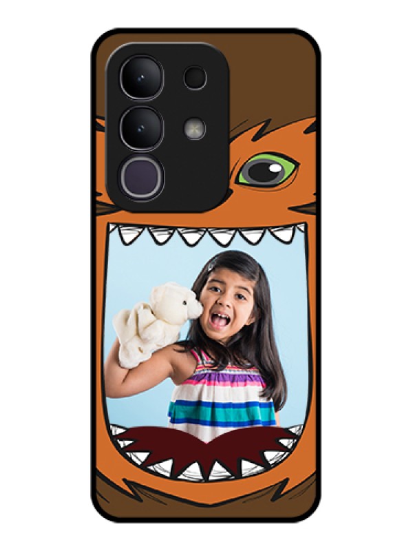 Custom Vivo T4x 5G Custom Glass Phone Case - Owl Monster Back Case Design