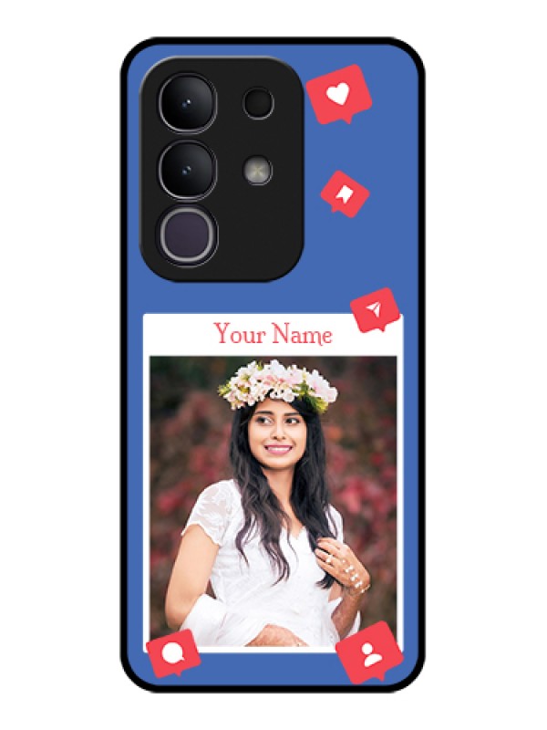 Custom Vivo T4x 5G Custom Glass Phone Case - Like Share And Comment Design