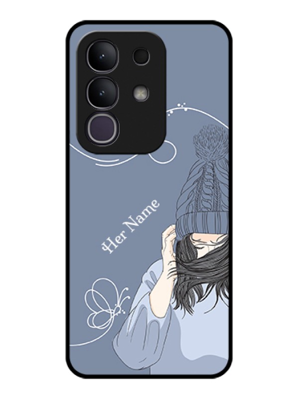 Custom Vivo T4x 5G Custom Glass Phone Case - Girl In Winter Outfit Design