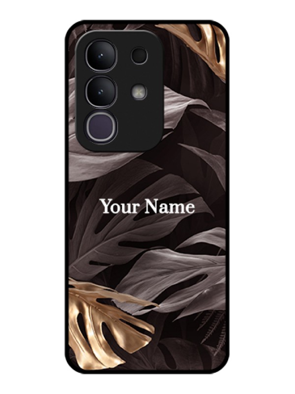 Custom Vivo T4x 5G Custom Glass Phone Case - Wild Leaves Digital Paint Design