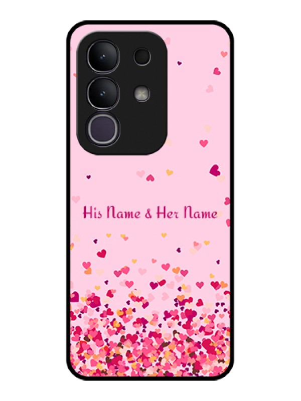 Custom Vivo T4x 5G Custom Glass Phone Case - Floating Hearts Design