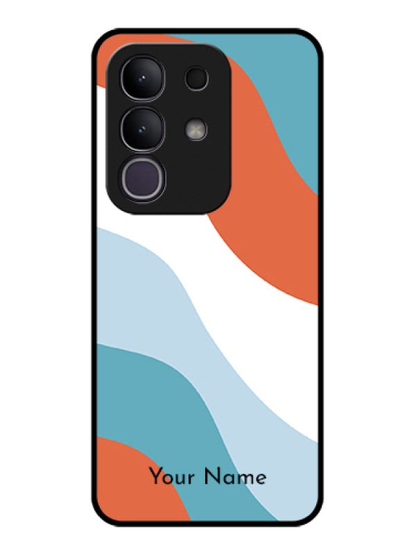 Custom Vivo T4x 5G Custom Glass Phone Case - Coloured Waves Design