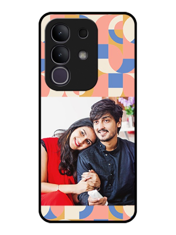 Custom Vivo T4x 5G Custom Glass Phone Case - Semi - Circle Maze Pattern Design
