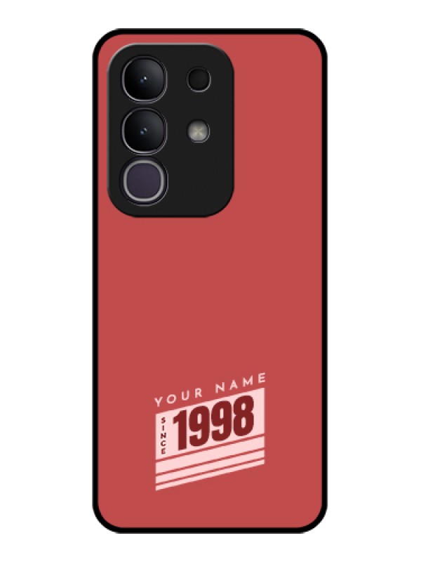 Custom Vivo T4x 5G Custom Glass Phone Case - Red Custom Year Of Birth Design