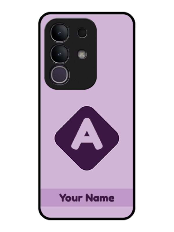 Custom Vivo T4x 5G Custom Glass Phone Case - Custom Letter In Curved Badge Design