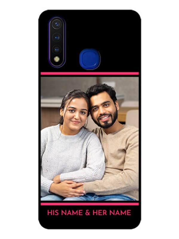 Custom Vivo U20 Custom Glass Mobile Case  - with Add Text Design