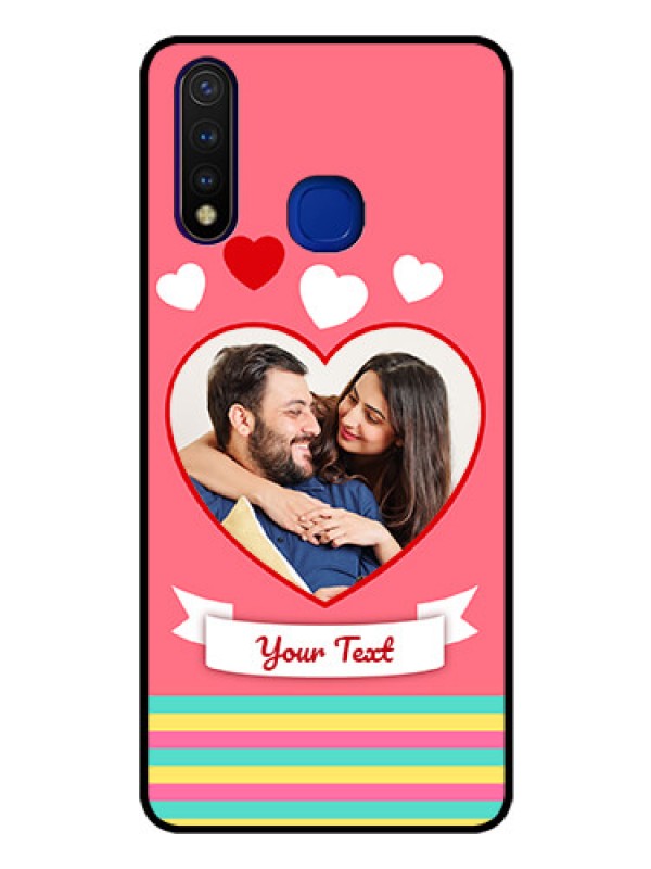 Custom Vivo U20 Photo Printing on Glass Case  - Love Doodle Design
