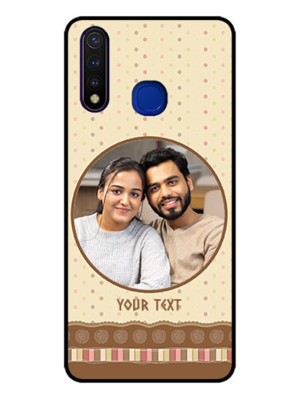 Custom Vivo U20 Custom Glass Mobile Case  - Brown Dotted Mobile Case Design