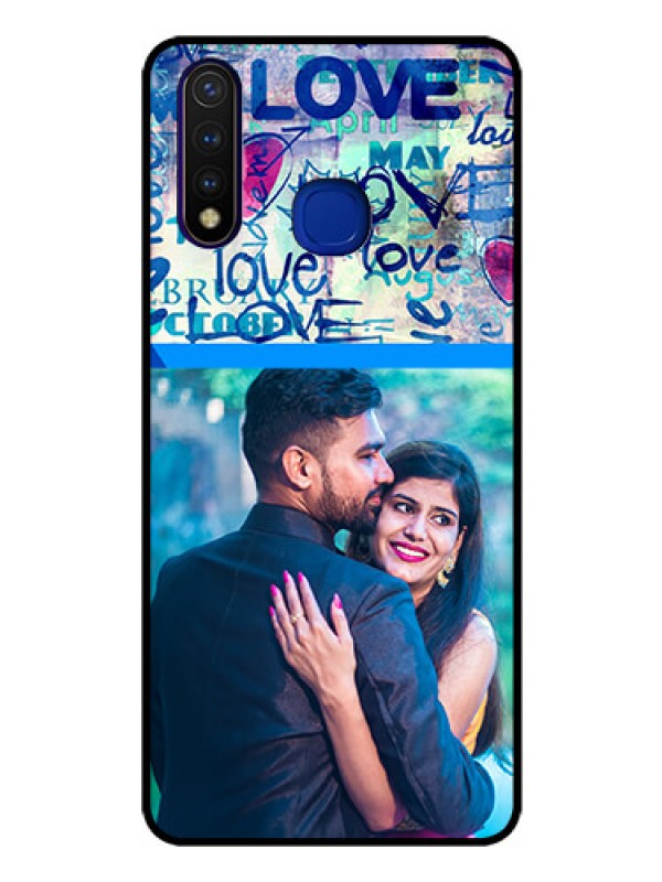Custom Vivo U20 Custom Glass Mobile Case  - Colorful Love Design