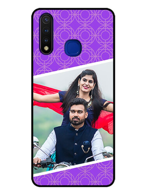 Custom Vivo U20 Custom Glass Phone Case  - Violet Pattern Design