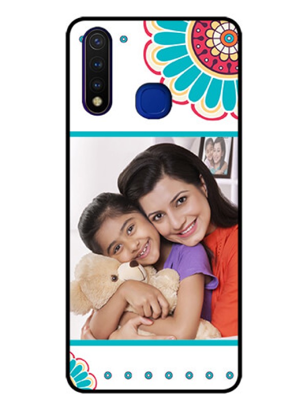 Custom Vivo U20 Custom Glass Phone Case  - Flower Design
