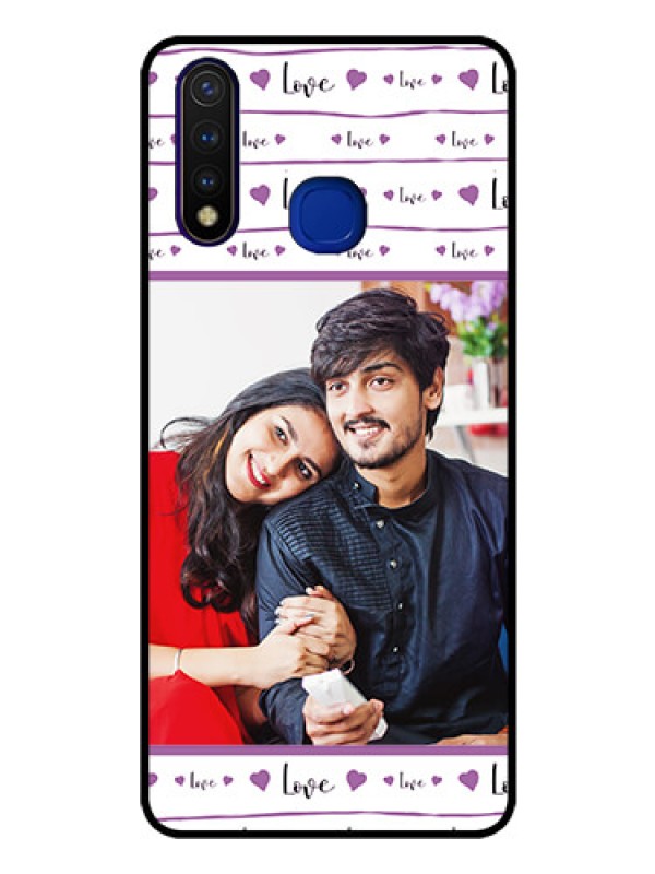 Custom Vivo U20 Custom Glass Mobile Case  - Couples Heart Design