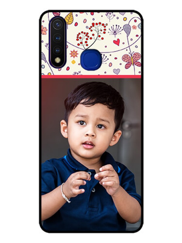Custom Vivo U20 Custom Glass Mobile Case  - Premium Floral Design