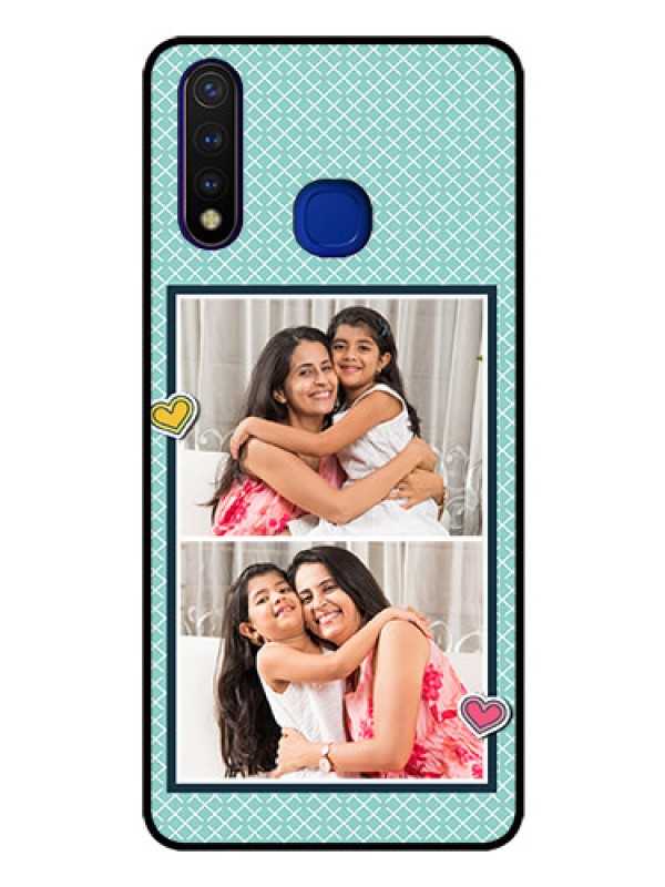 Custom Vivo U20 Custom Glass Phone Case  - 2 Image Holder with Pattern Design