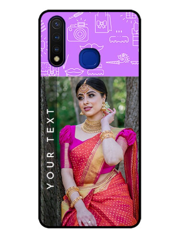 Custom Vivo U20 Custom Glass Mobile Case  - Birthday Icons Design