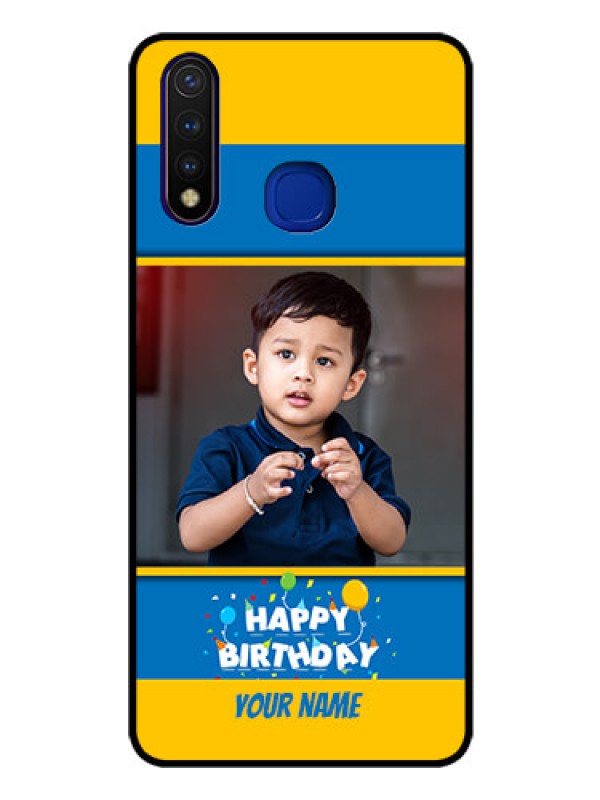Custom Vivo U20 Custom Glass Mobile Case  - Birthday Wishes Design