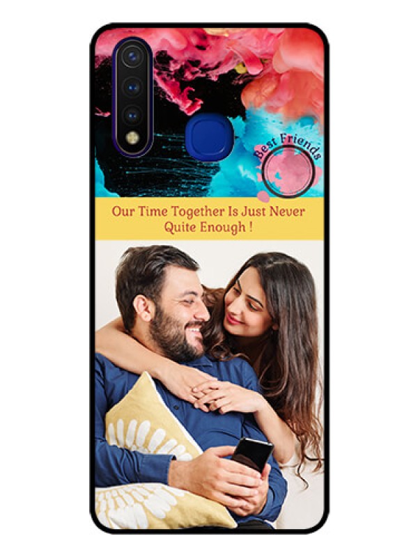 Custom Vivo U20 Custom Glass Mobile Case  - Quote with Acrylic Painting Design