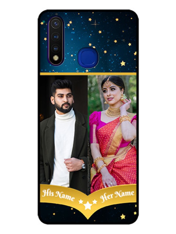 Custom Vivo U20 Custom Glass Phone Case  - Galaxy Stars Backdrop Design