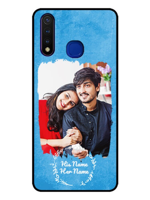 Custom Vivo U20 Custom Glass Phone Case - Blue Color Vintage Design