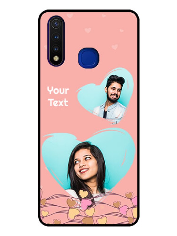Custom Vivo U20 Custom Glass Mobile Case  - Love Doodle Design