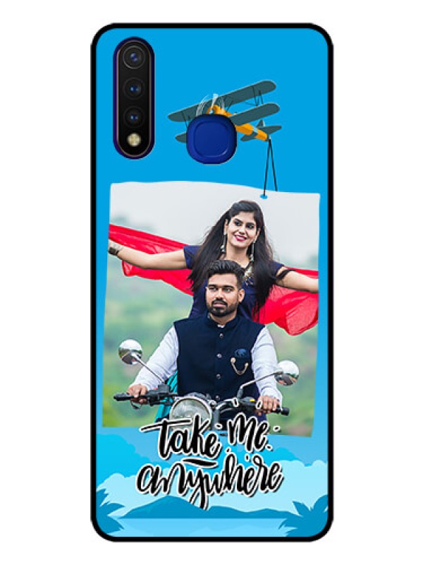 Custom Vivo U20 Custom Glass Mobile Case  - Traveller Design 