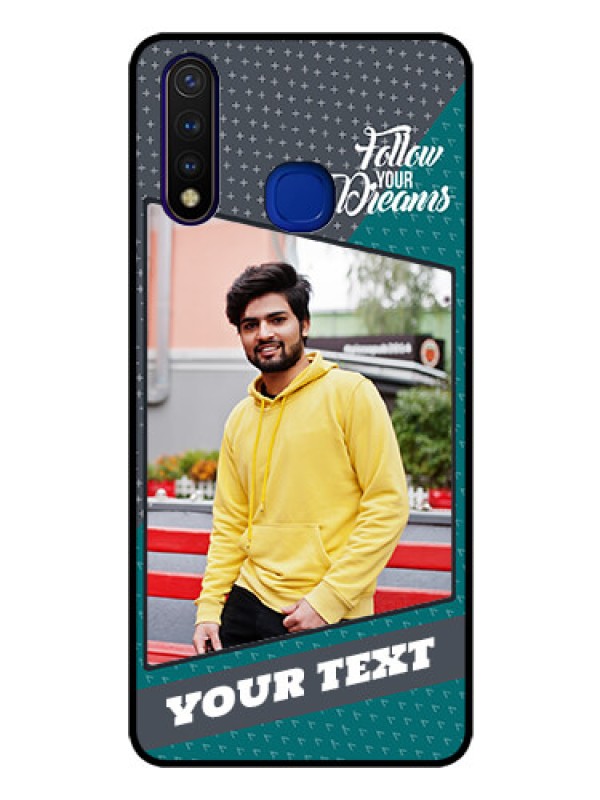 Custom Vivo U20 Personalized Glass Phone Case  - Background Pattern Design with Quote
