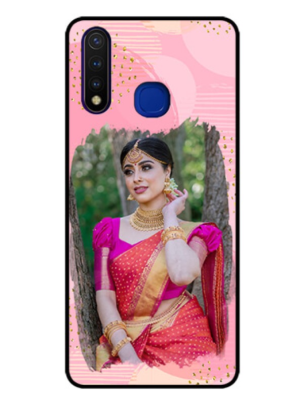 Custom Vivo U20 Personalized Glass Phone Case  - Gold Glitter Splash Design