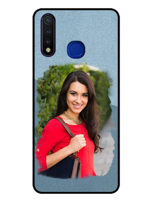 Custom Vivo U20 Custom Glass Mobile Case  - Grunge Line Art Design