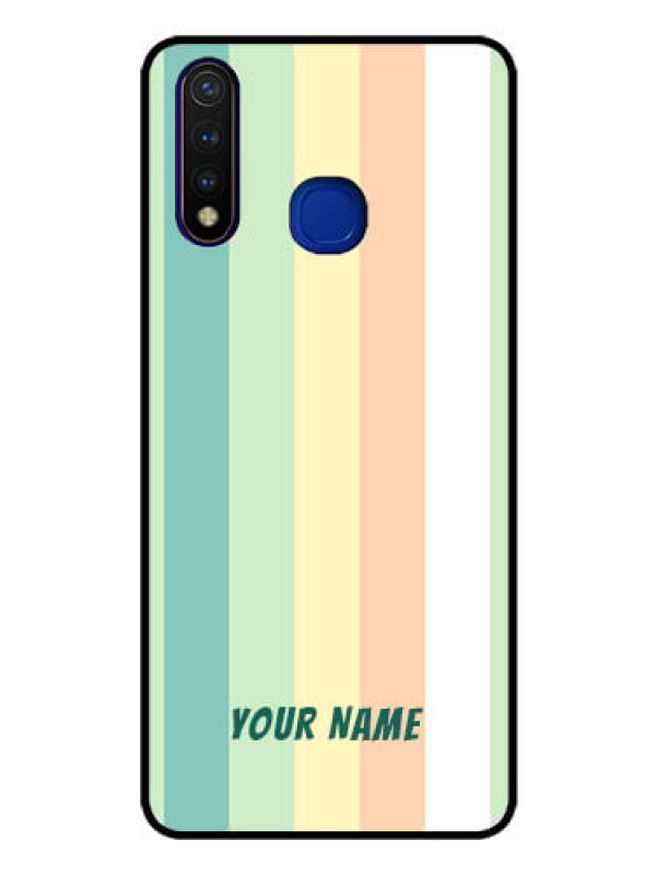 Custom Vivo U20 Photo Printing on Glass Case - Multi-colour Stripes Design