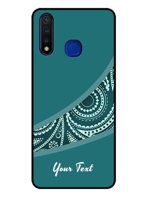 Custom Vivo U20 Photo Printing on Glass Case - semi visible floral Design