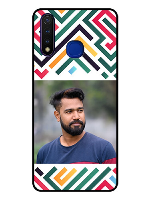 Custom Vivo U20 Personalized Glass Phone Case - Colorful Maze Pattern Design