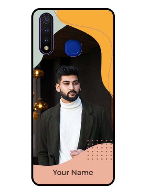 Custom Vivo U20 Personalized Glass Phone Case - Tri-coloured overlay design