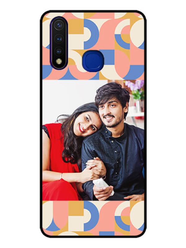 Custom Vivo U20 Photo Printing on Glass Case - Semi-circle Maze Pattern Design