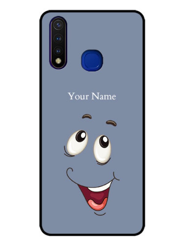 Custom Vivo U20 Photo Printing on Glass Case - Laughing Cartoon Face Design