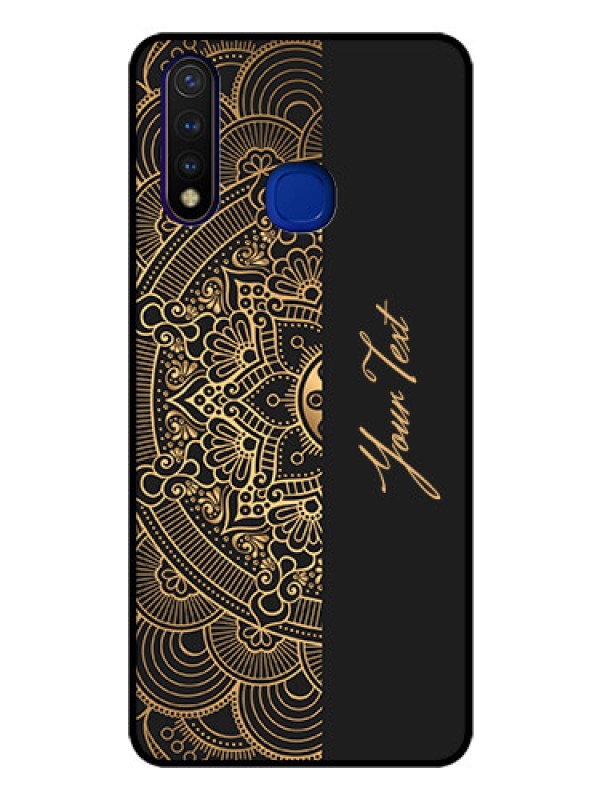 Custom Vivo U20 Photo Printing on Glass Case - Mandala art with custom text Design