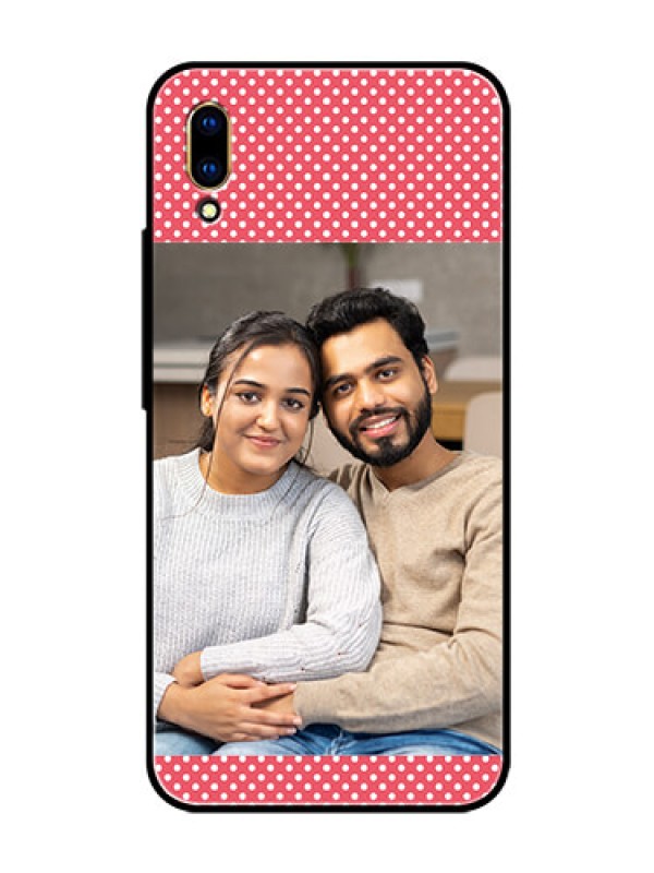 Custom Vivo V11 Pro Custom Glass Phone Case  - White Dotted Design
