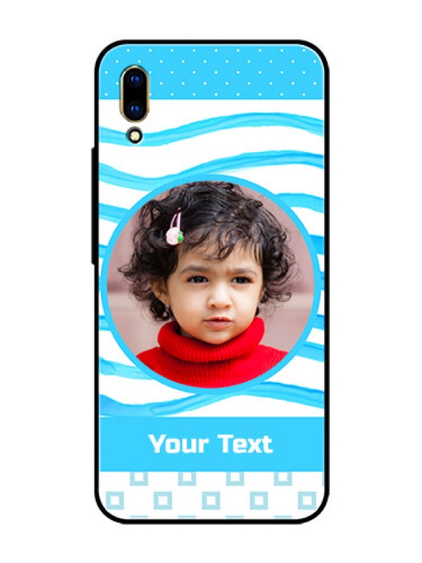 Custom Vivo V11 Pro Custom Glass Phone Case  - Simple Blue Case Design