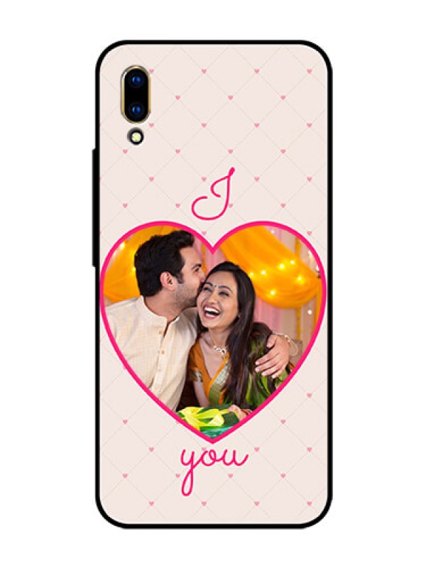 Custom Vivo V11 Pro Custom Glass Mobile Case  - Heart Shape Design