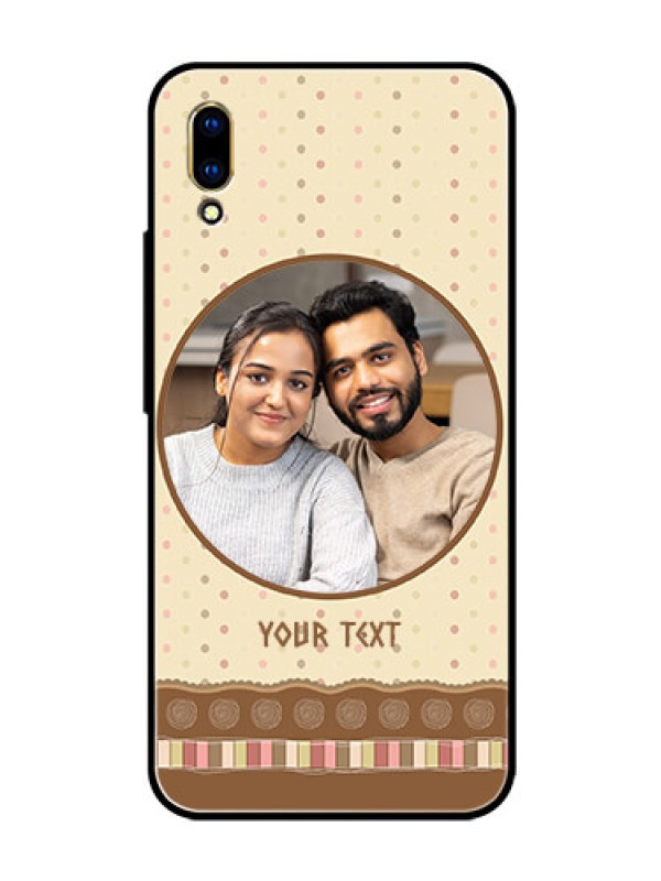 Custom Vivo V11 Pro Custom Glass Mobile Case  - Brown Dotted Mobile Case Design