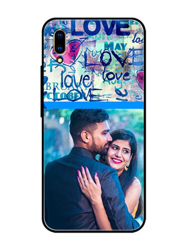 Custom Vivo V11 Pro Custom Glass Mobile Case  - Colorful Love Design