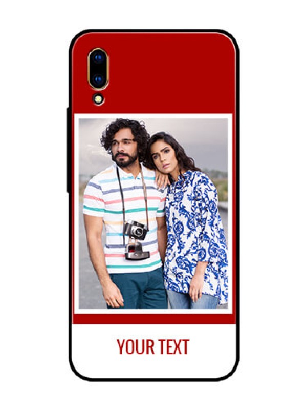 Custom Vivo V11 Pro Personalized Glass Phone Case  - Simple Red Color Design