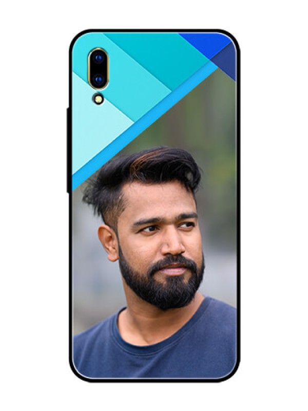 Custom Vivo V11 Pro Custom Glass Phone Case  - Blue Pattern Design