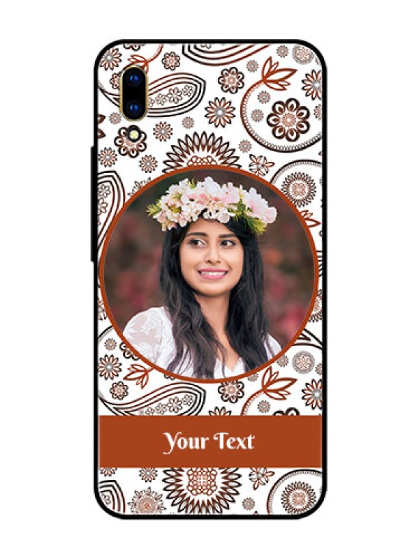 Custom Vivo V11 Pro Custom Glass Mobile Case  - Abstract Floral Design 