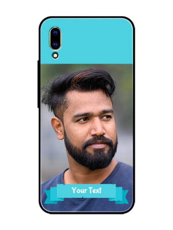 Custom Vivo V11 Pro Personalized Glass Phone Case  - Simple Blue Color Design
